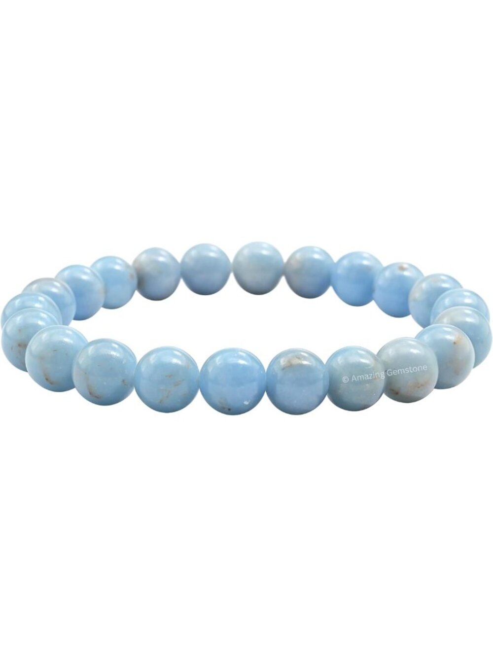 Angelite Crystal Bracelet for Women & Men - 8mm Healing Gemstone Stretch